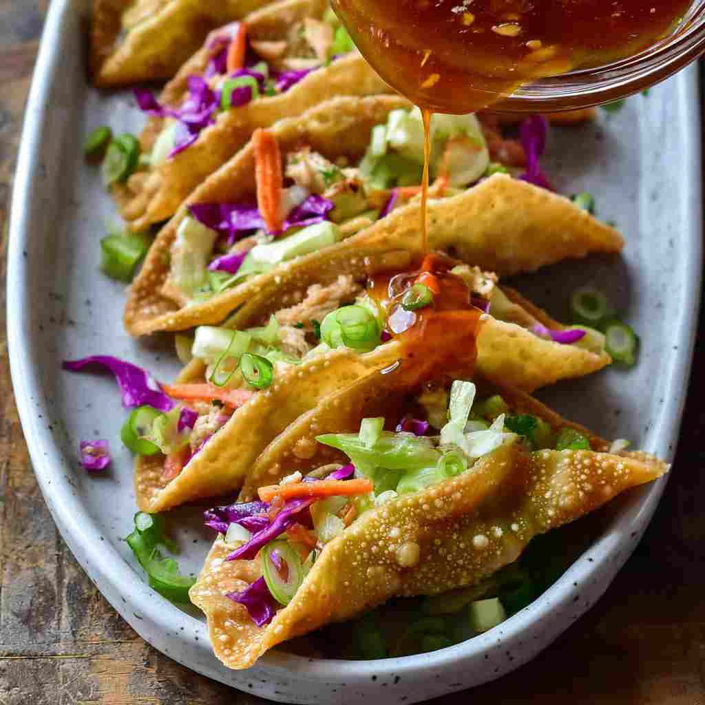 Easy Chicken Wonton Tacos