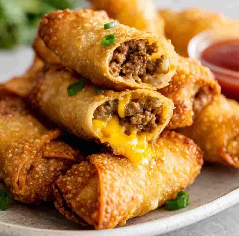 Easy Cheeseburger Eggrolls Recipe
