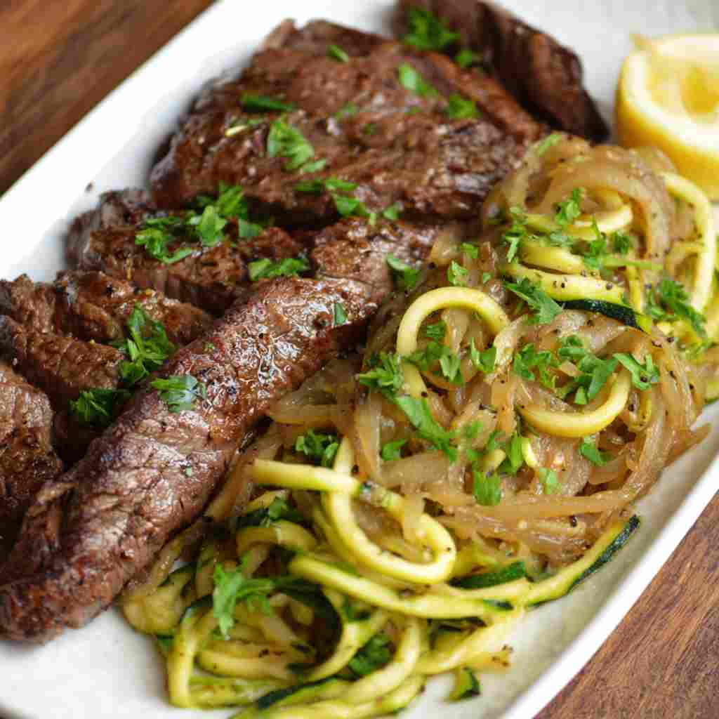 Garlic Butter Steak and Zucchini