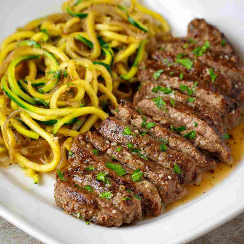 Garlic Butter Steak and Zucchini