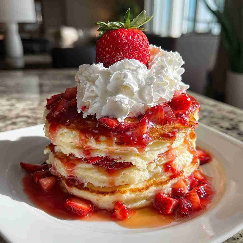 Fluffy Strawberry Pancakes Recipe