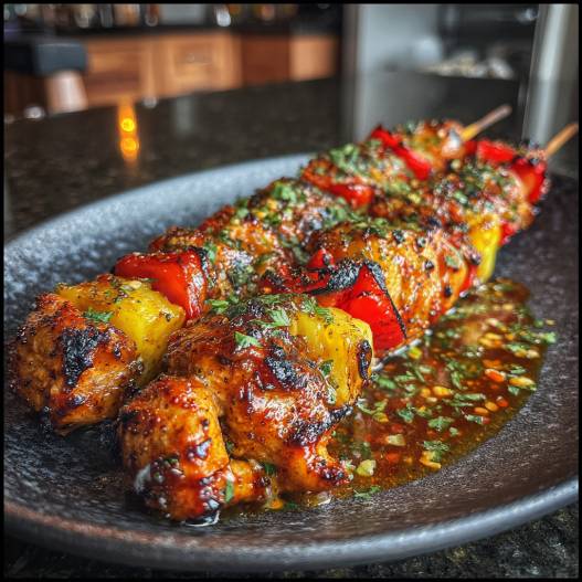 BBQ Pineapple Chicken Kabobs