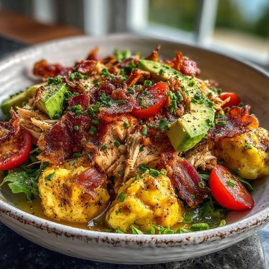 Bacon Avocado Chicken Salad with Lemon Vinaigrette
