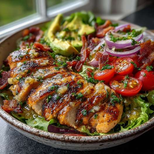 Bacon Avocado Chicken Salad with Lemon Vinaigrette