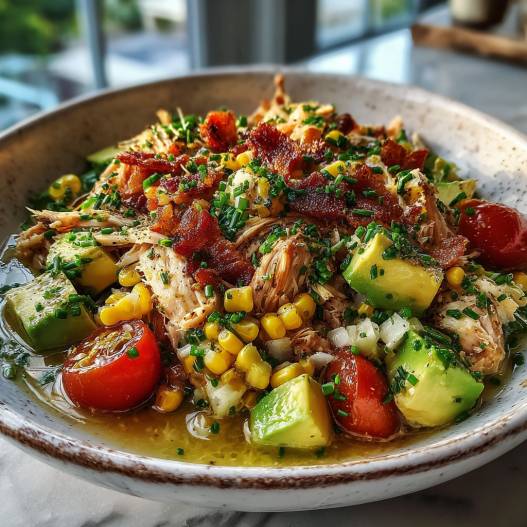 Bacon Avocado Chicken Salad with Lemon Vinaigrette process