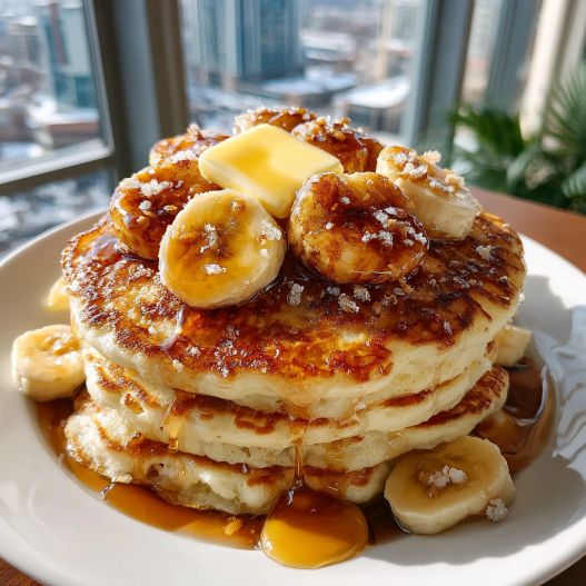 Brown Sugar Banana Pancakes process