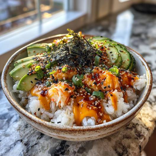 California Roll Sushi Bowls process