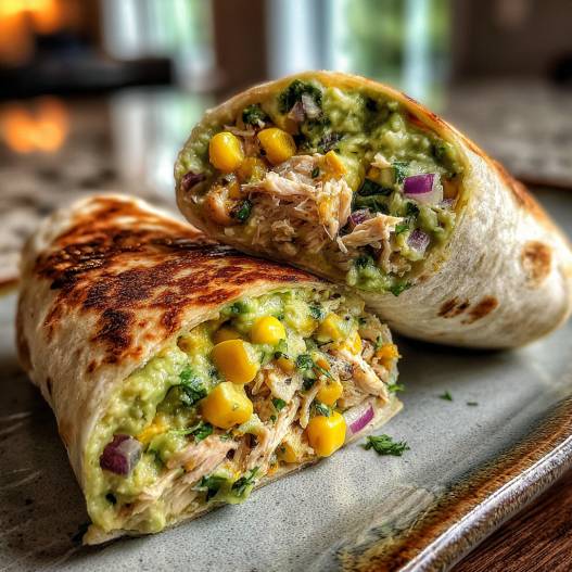 Chicken Avocado Salad Roll Ups process