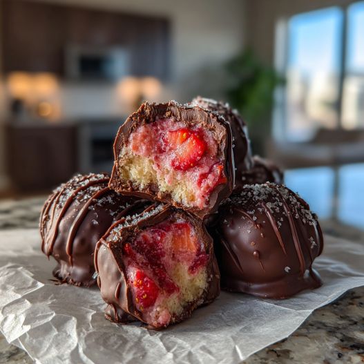 Chocolate-Covered Strawberry Yogurt Clusters process
