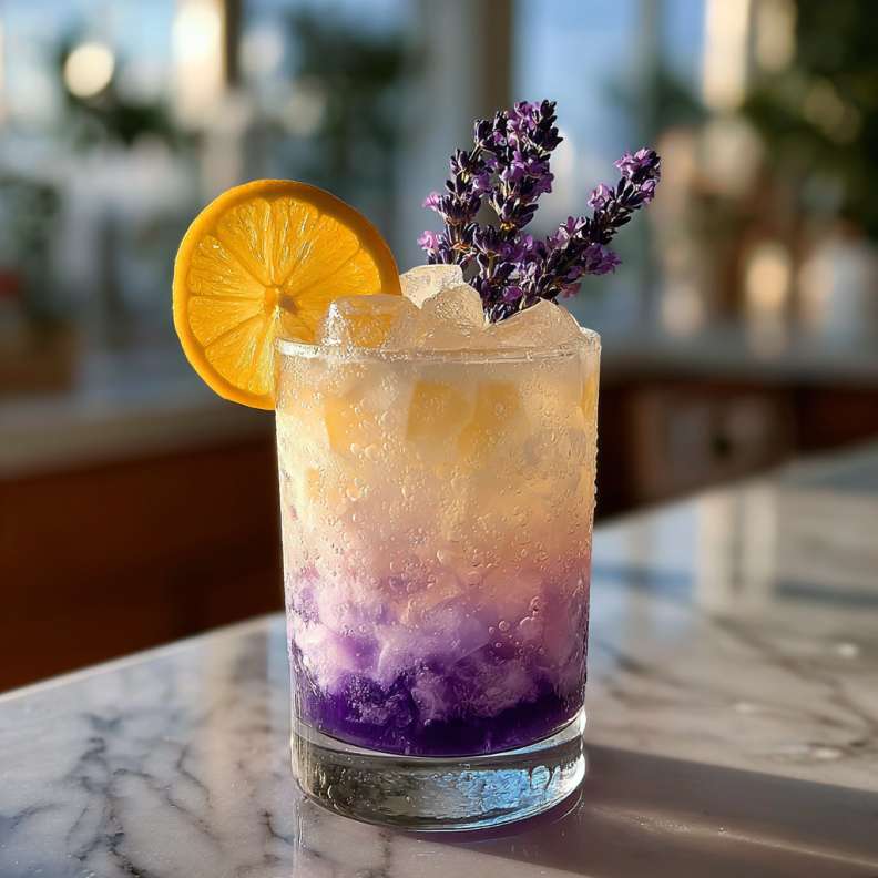 Coconut Lavender Lemonade Mocktail Recipe process