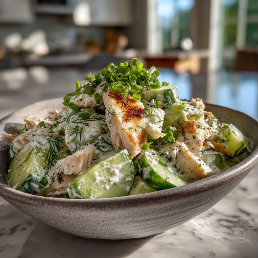 Cucumber Dill Greek Yogurt Rotisserie Chicken Salad process