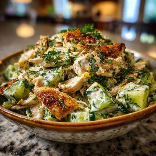 Cucumber Dill Greek Yogurt Rotisserie Chicken Salad process