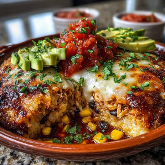 Easy Chicken Burrito Casserole process