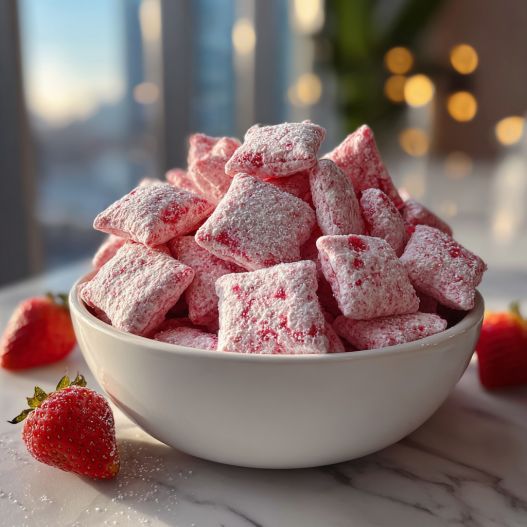 Fluffy Strawberry Shortcake Puppy Chow