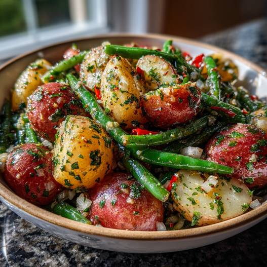 French-Style Potato and Green Bean Salad process
