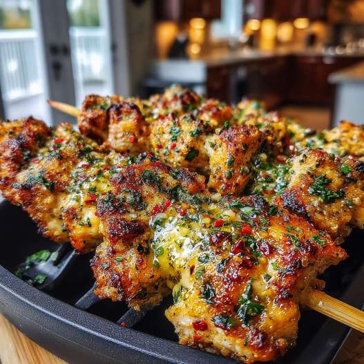 Garlic Parmesan Chicken Skewers
