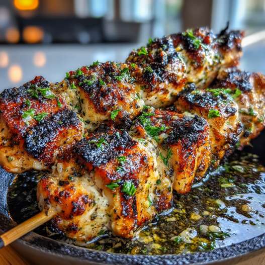 Grilled Ranch Garlic Parmesan Chicken Skewers