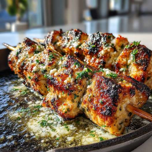 Grilled Ranch Garlic Parmesan Chicken Skewers process