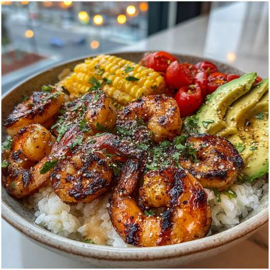 Grilled Shrimp Bowl process