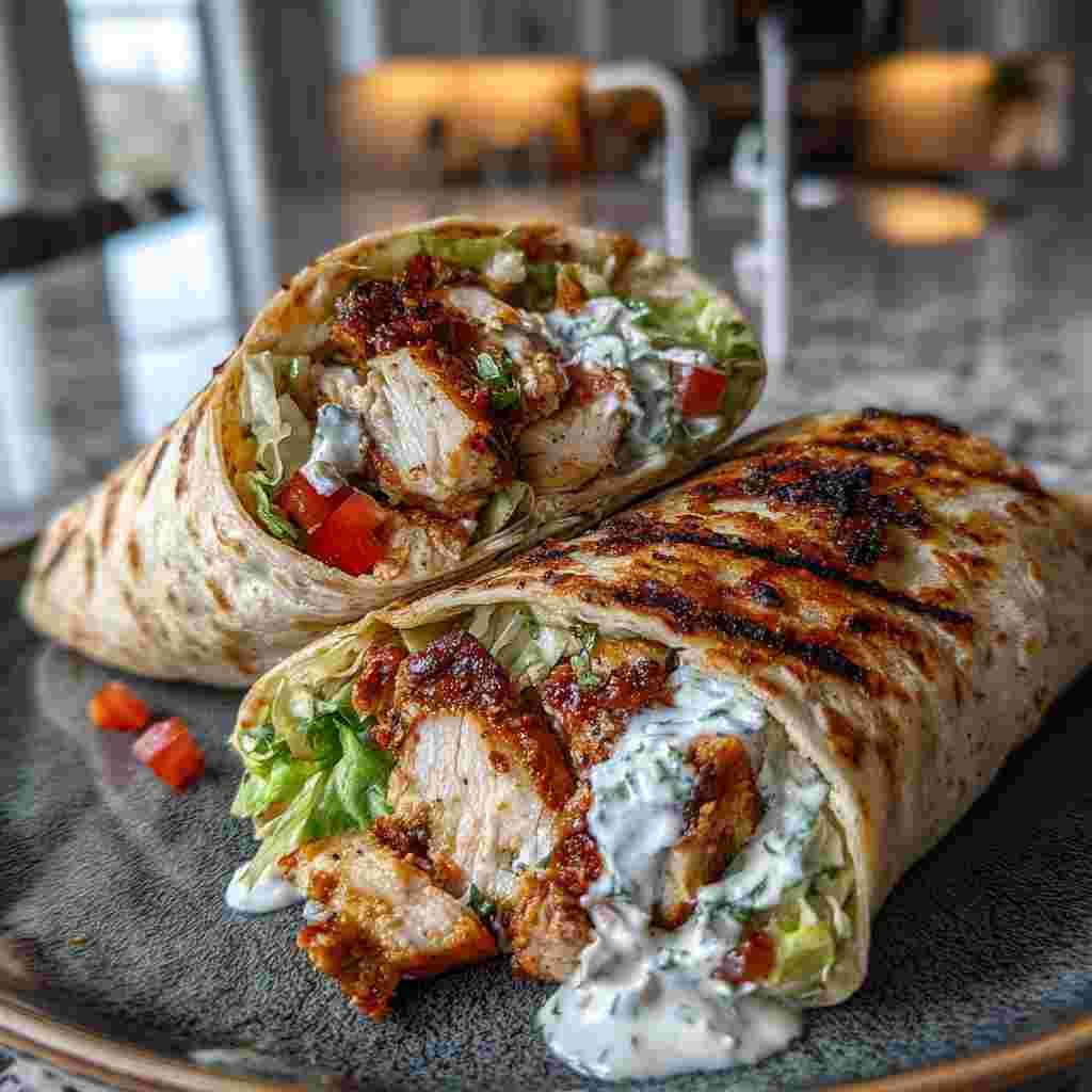 Healthy Grilled Chicken Ranch Wraps