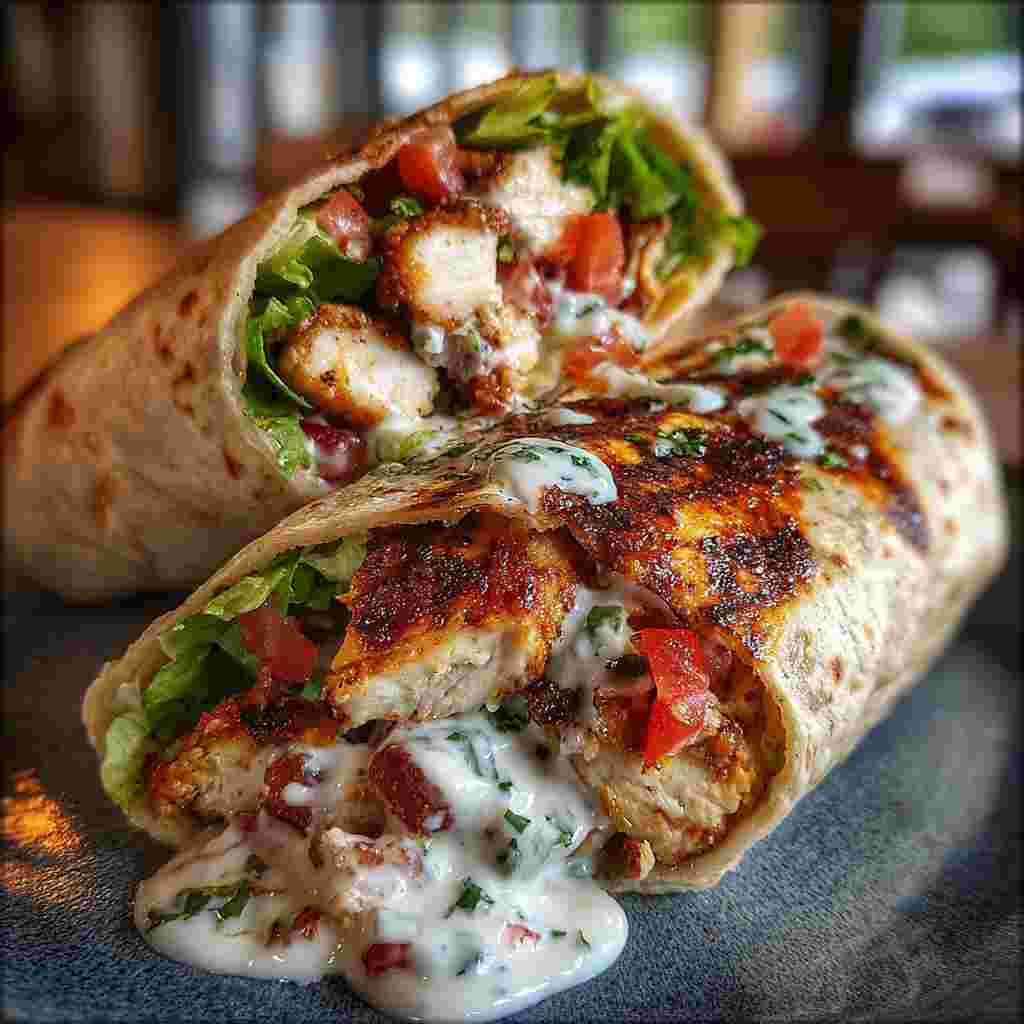 Healthy Grilled Chicken Ranch Wraps process
