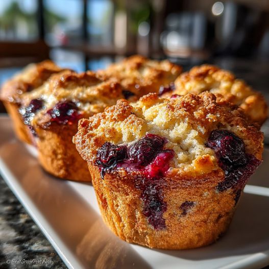 High Protein Blueberry Cottage Cheese Muffins