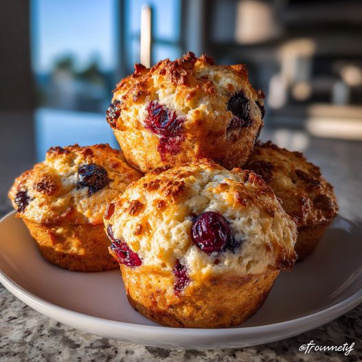 High Protein Blueberry Cottage Cheese Muffins process