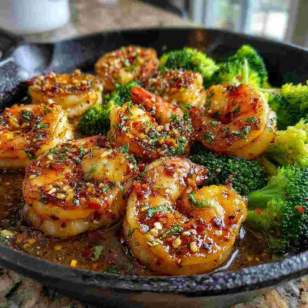 Honey Garlic Butter Shrimp & Broccoli process