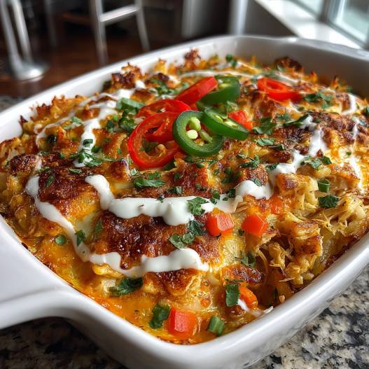Jalapeño Buffalo Chicken Casserole