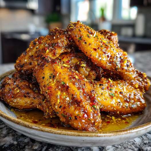 Lemon Pepper Wings with Honey