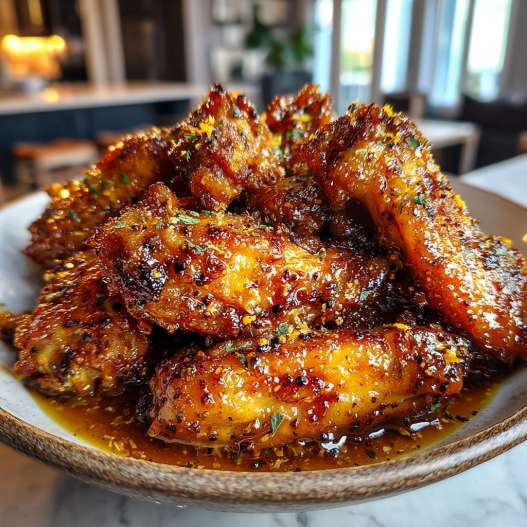 Lemon Pepper Wings with Honey process
