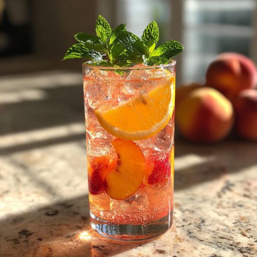 Make Sweet Tart Peach Lemonade For Summer