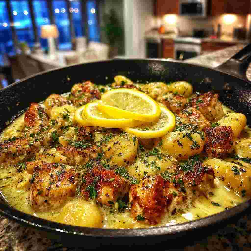 One Pan Lemon Chicken Gnocchi process
