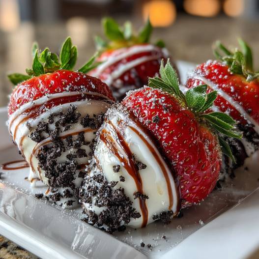 Oreo Truffle-Stuffed Strawberries