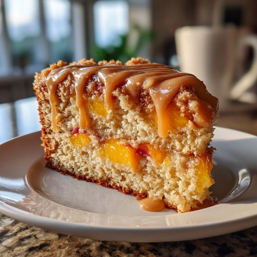 Peach Cake with Brown Sugar Frosting process
