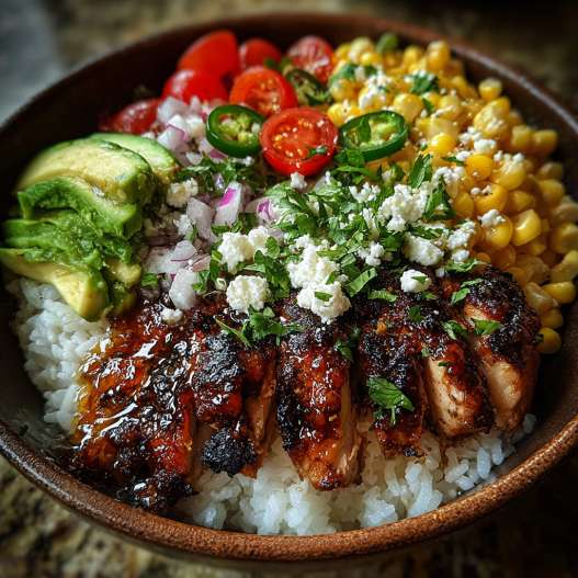 Street Corn Chicken Rice Bowl Recipe process