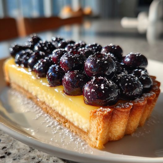 Stunning Blueberry Lemon Tart process