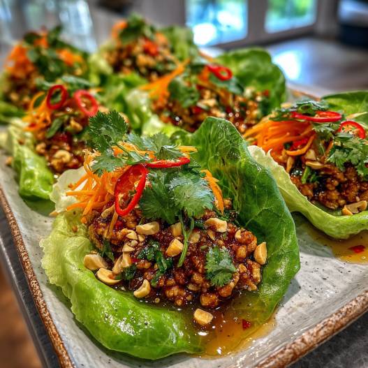 Thai Chicken Lettuce Wraps