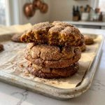 Chewy Brown Butter Pumpkin Snickerdoodle Cookies
