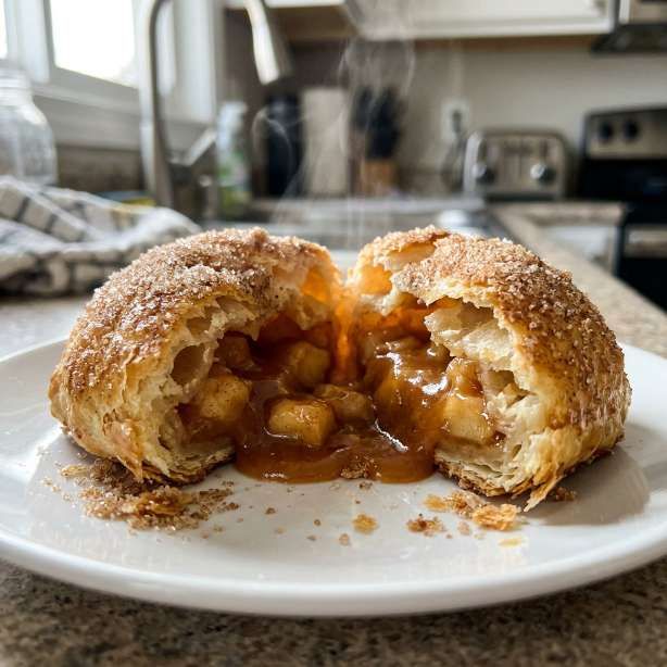 Easy Caramel Apple Pie Bombs with Cinnamon Sugar
