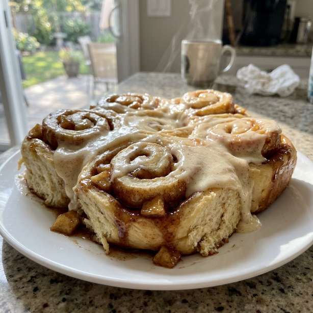 Gooey Apple Cinnamon Rolls with Cream Cheese Icing