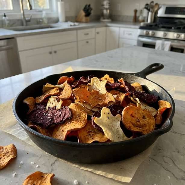 Spooky Baked Halloween Chips (Gluten Free + Paleo Friendly)